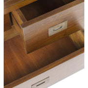 Tömör mahagónifából készült, modern-loft stílusú, kézműves gardróbszekrény.