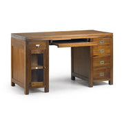 Tömör mahagónifából készült, modern-loft stílusú, kézműves íróasztal.