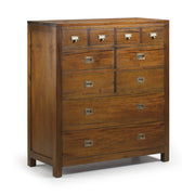 Tömör mahagónifából készült, modern-loft stílusú, kézműves komód.