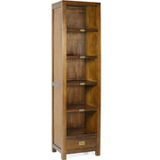 Tömör mahagónifából készült, modern-loft stílusú, kézműves könyvszekrény.