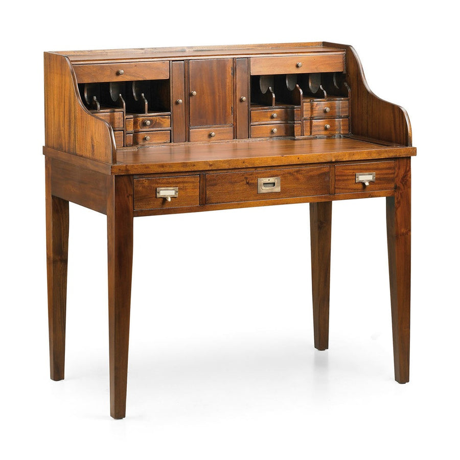 Tömör mahagónifából készült, modern-loft stílusú, kézműves szekreter.