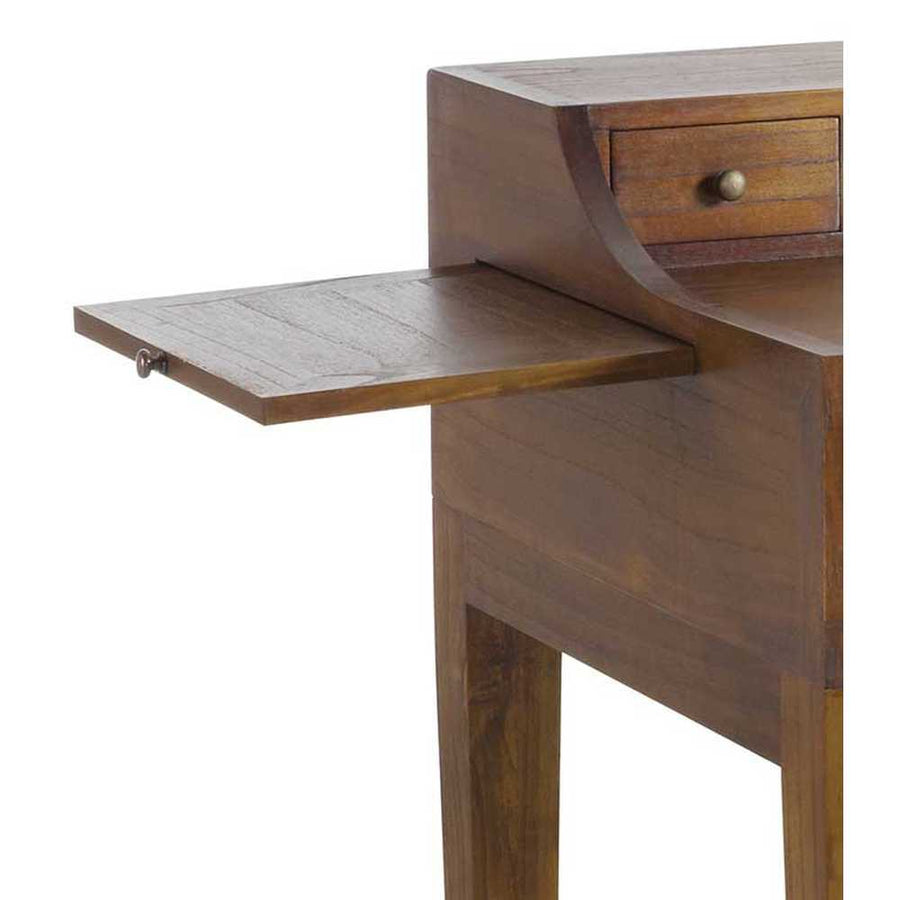 Loft stílusú, mindifából készült tábornoki íróasztal rejtett fiók részlete.