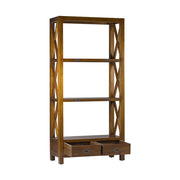 Loft stílusú, mindifából készült kézműves, fiókos könyvespolc.