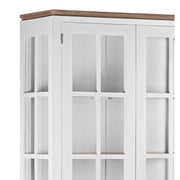 Tömör mindifából készült, modern-vidéki stílusú, kézműves vitrines szekrény.