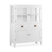 Tömör mindifából készült, modern-vidéki stílusú, kézműves vitrines tároló.