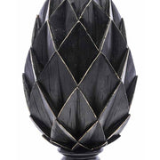 Moulin Noir (ódon fekete) stílusú, nagyméretű, 43 cm magas, antik fekete színű dekoratív articsóka dísz közeli képe