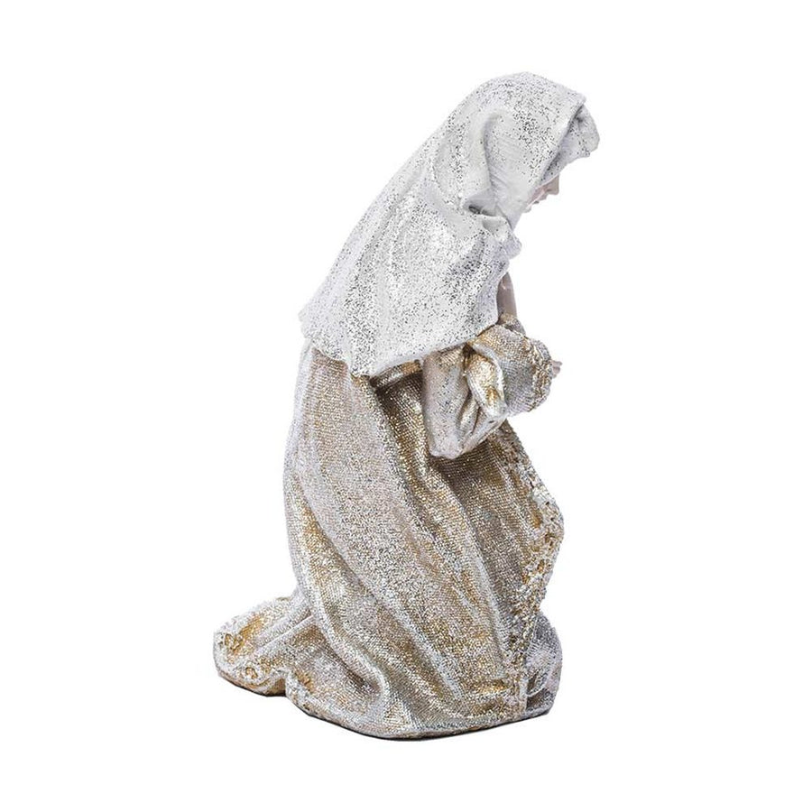 Karácsonyi betlehem Mária figurája oldalnézeti képe