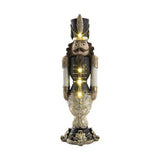 LED-es karácsonyi diótörő katona 58 cm fekete-krém "Nutcracker"