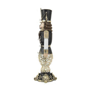 LED-es karácsonyi diótörő katona 58 cm fekete-krém "Nutcracker"