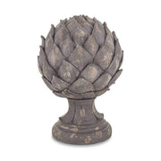 Shabby Chic stílusú, nagyméretű, 30 cm magas, antik barna színű dekoratív toboz dísz