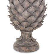 Shabby Chic stílusú, nagyméretű, 46 cm magas, antik barna színű dekoratív toboz dísz
