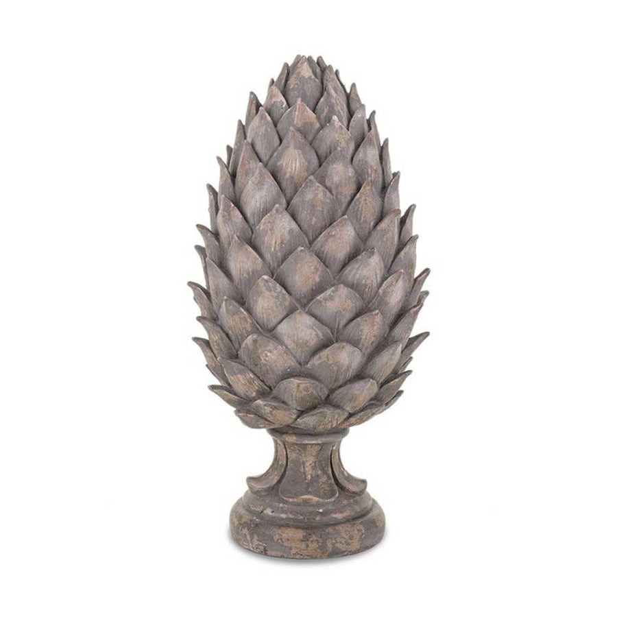 Shabby Chic stílusú, nagyméretű, 46 cm magas, antik barna színű dekoratív toboz dísz