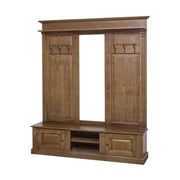 Fenyőfából készült nagyméretű előszobafal tükörrel