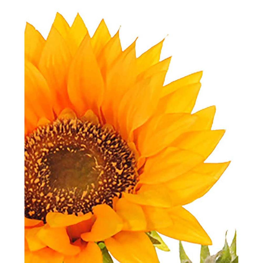 95 cm magas, 3 darab virágfejjel rendelkező mesterséges napraforgó művirág