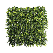 Mű eukaliptusz levelekből készült, 50 cm hosszú és 50 cm széles, mesterséges növényfal panel.