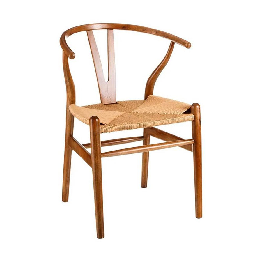 Vintage stílusú, nyírfából készült, natúr színű rattan ülőfelülettel rendelkező, formatervezett kézműves karosszék