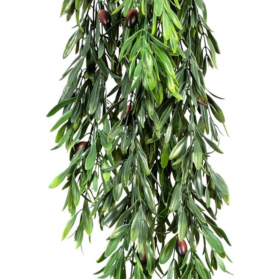 Mű olíva csüngő, 10 darab zöld és sötétbordó színárnyalatú olajbogyóval.