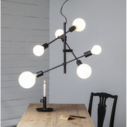 Modern, több karú függeszték lámpa, matt felületű, opál LED izzókkal.