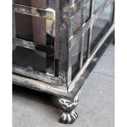 Óriás, 100 cm magas, vintage stílusú, antik szén színű patinás felületű fémből készült lámpás