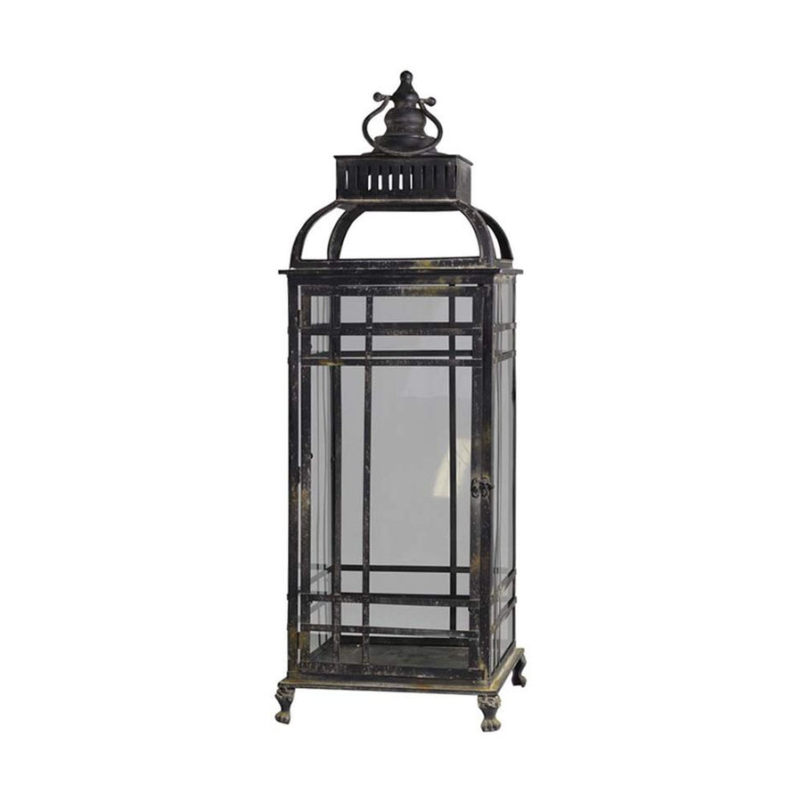 Óriás, 100 cm magas, vintage stílusú, antik szén színű patinás felületű fémből készült lámpás