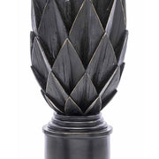 Moulin Noir (ódon fekete) stílusú, óriás méretű, 60,5 cm magas, antik fekete színű dekoratív articsóka dísz közeli képe 