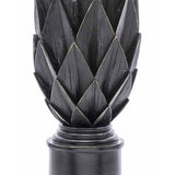 Moulin Noir (ódon fekete) stílusú, óriás méretű, 60,5 cm magas, antik fekete színű dekoratív articsóka dísz közeli képe 