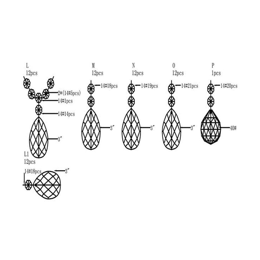 Prémium minőségű, klasszikus stílusú, nagy méretű, üveg kristály csillár