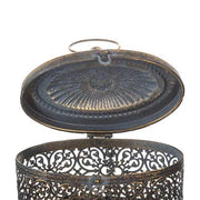 Patinás, óarany színű orientál stílusú fémlámpás