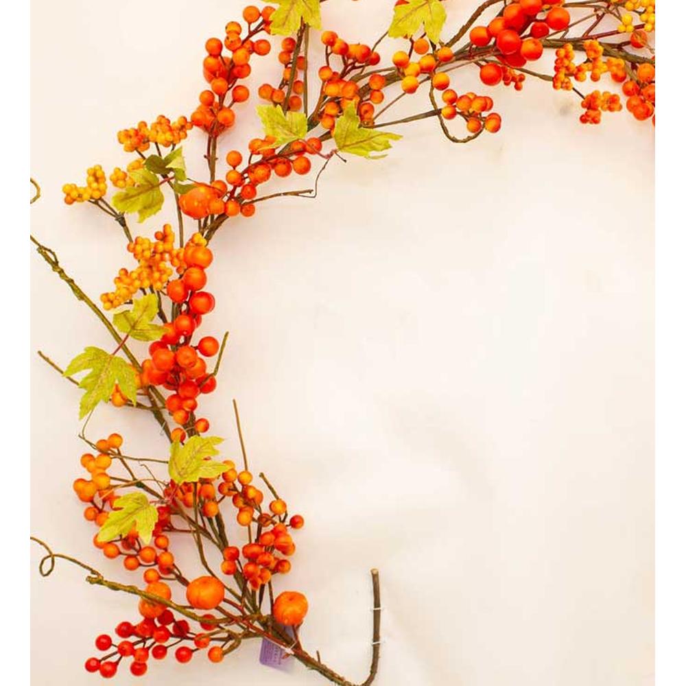 Őszi hangulatú, élethű kivitelezésű, 150 cm hosszú, vidéki vintage stílusú, mesterséges mű, dísztökös girland.