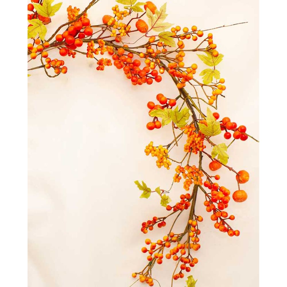 Őszi hangulatú, élethű kivitelezésű, 150 cm hosszú, vidéki vintage stílusú, mesterséges mű, dísztökös girland.