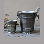 Vintage stílusú, alumíniumból készült, autentikus megjelenésű pezsgőhűtő vödör 