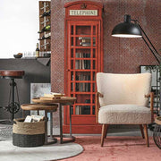 TELEPHONE piros telefonfülke vitrines könyvszekrény 180 cm