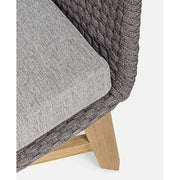 Prémium kategóriás, 2 személyes design kerti kanapé szürke színű párnákkal