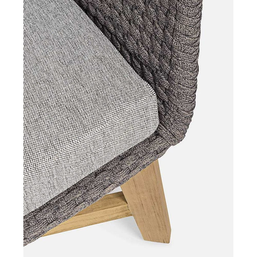 Prémium kategóriás, 2 személyes design kerti kanapé szürke színű párnákkal