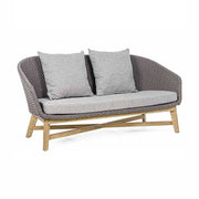 Prémium kategóriás, 2 személyes design kerti kanapé szürke színű párnákkal