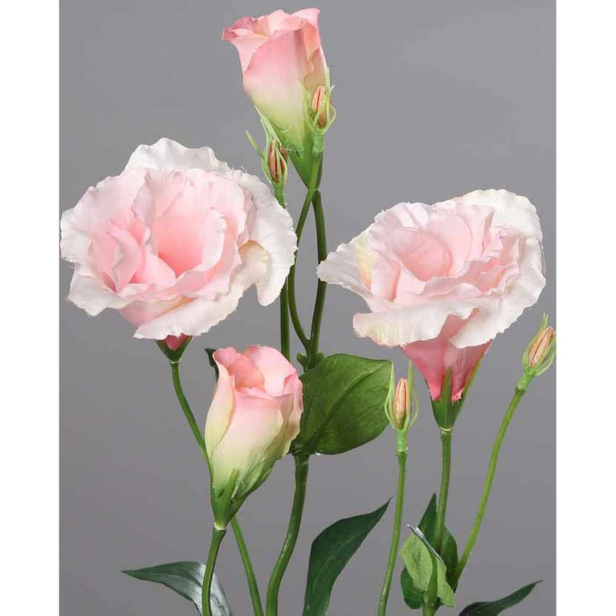 Prémium minőségű, élethű megjelenésű, 68 cm magas, rózsaszín színárnyalatú mesterséges liziantusz művirág