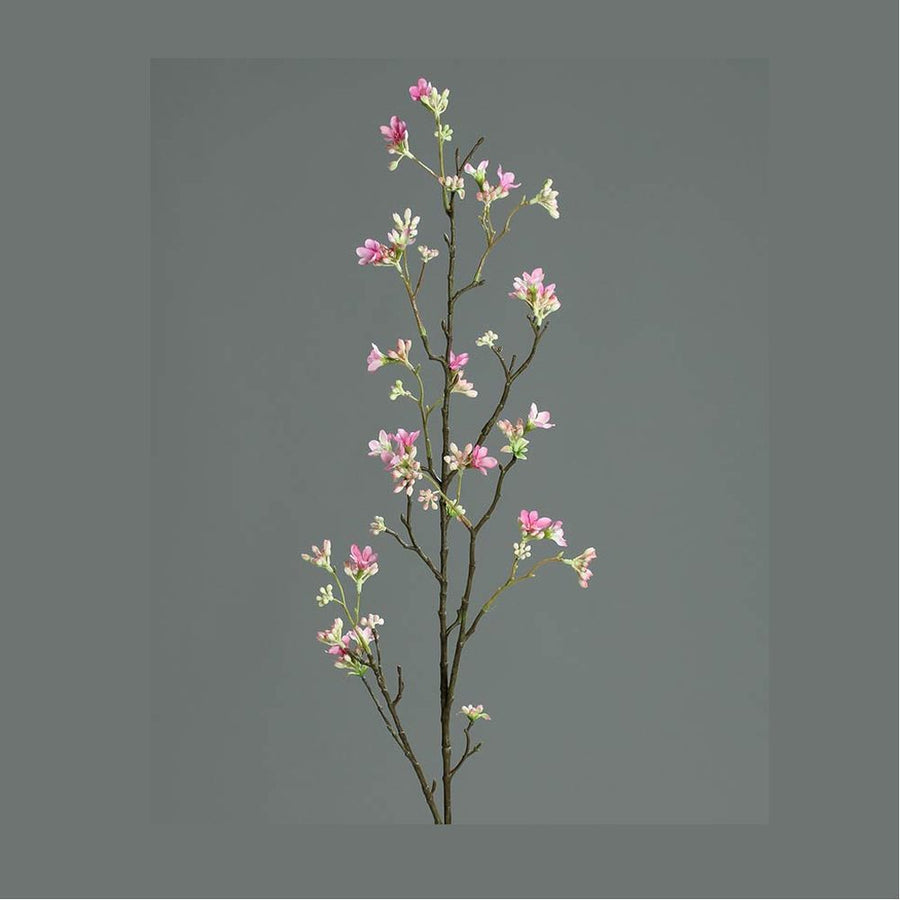 100 cm magas, élethű, apró rózsaszín színű virágú mű hétfiúvirágcserje