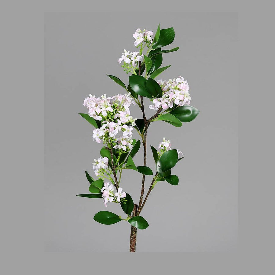 64 cm magas, élethű, halvány rózsaszín színű, virágzó mű cserje ág