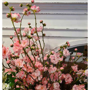 103 cm magas, élethű, rózsaszín színű virágzó mű cseresznyefa ág 