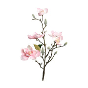 Élethű, rózsaszín színű, virágzó magnólia művirág nyílt és rügyező virágokkal.