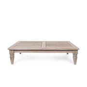 Prémium minőségű, 120 cm hosszú és 80 cm széles, keleti stílusú, homokfúvott felületkezelésű kézműves teakfa kerti asztal