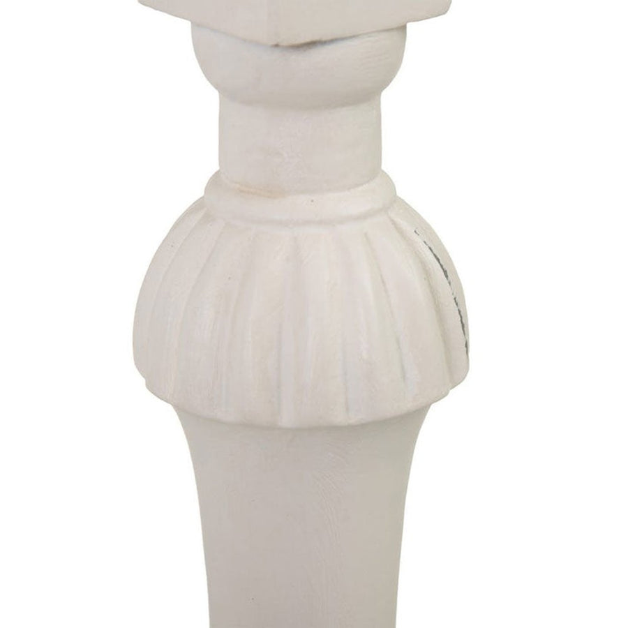 Provanszi stílusú, trópusi mindifából készült, faragott lábú, 72 cm hosszú, finoman antikolt, fehér színű fiókos konzolasztal faragott lába