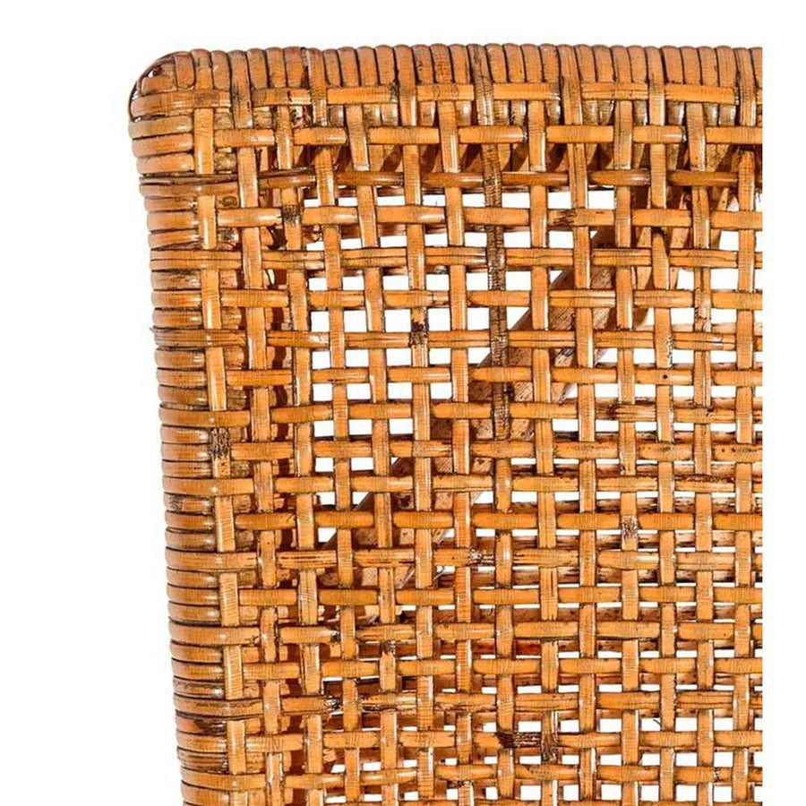 Klasszikus vintage stílusú, rattanból készült, ekrü színű vászon üléses, kézműves étkezőszék