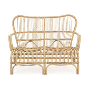 Skandináv és mediterrán stílusú, natúr színű valódi rattanból készült,, 2 személyes Clarita kerti kanapé.