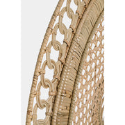 Valódi rattanból készült, natúr színű kézműves páva fotel, ekrü színű ülőpárnával.