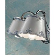 Mázas kerámiából és fémből készült, 3 karú kézműves csillár.