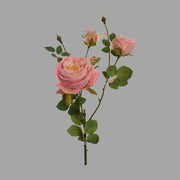 Vintage stílusú, fáradt rózsaszín színű, mesterséges mű rózsa ág.