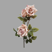 Vintage stílusú,, fáradt barack színű, mesterséges mű rózsa ág.