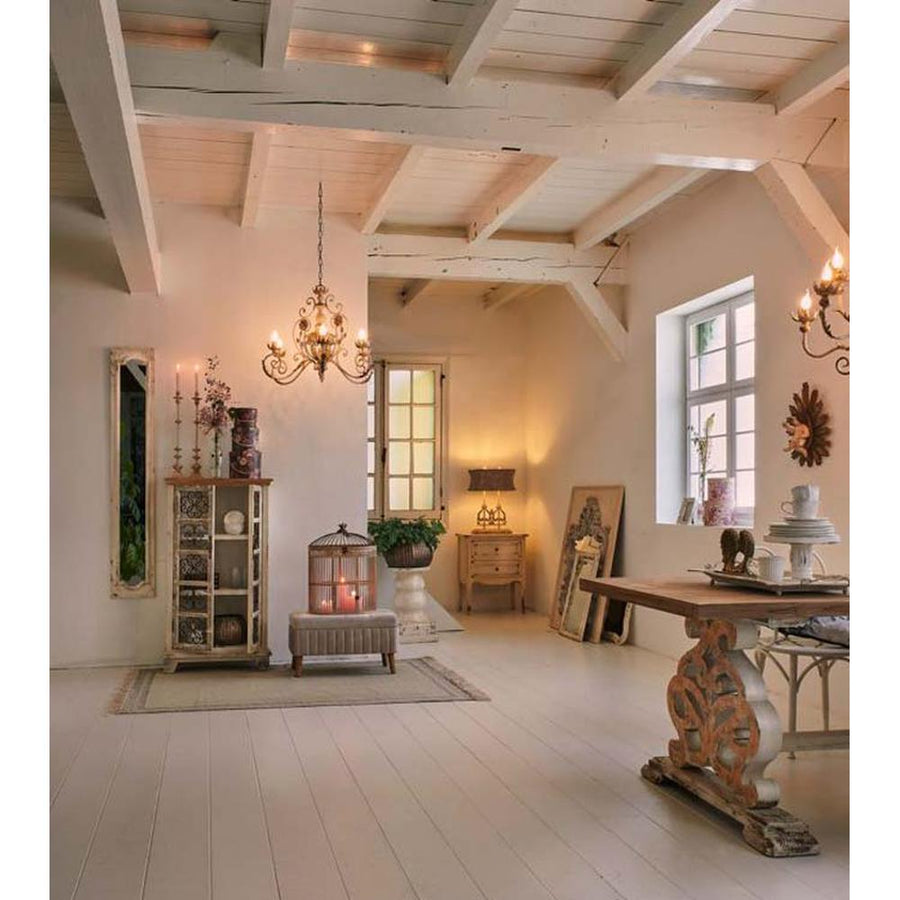 Prémium kategóriás, Shabby Chic stílusú, nagyméretű 74 cm magas, patinás asztali lámpa