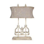 Prémium kategóriás, Shabby Chic stílusú, nagyméretű 74 cm magas, patinás asztali lámpa